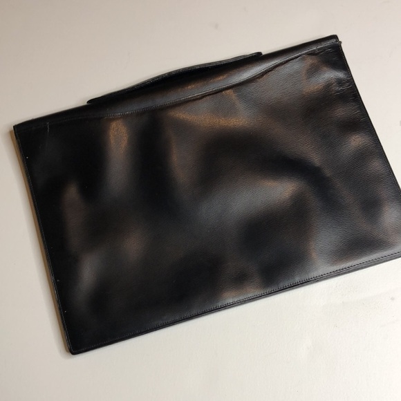 Black Leather Mark Cross folio Briefcase - Picture 4 of 11